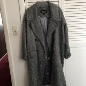 Badgley Mischka Grey Mohair Coat
